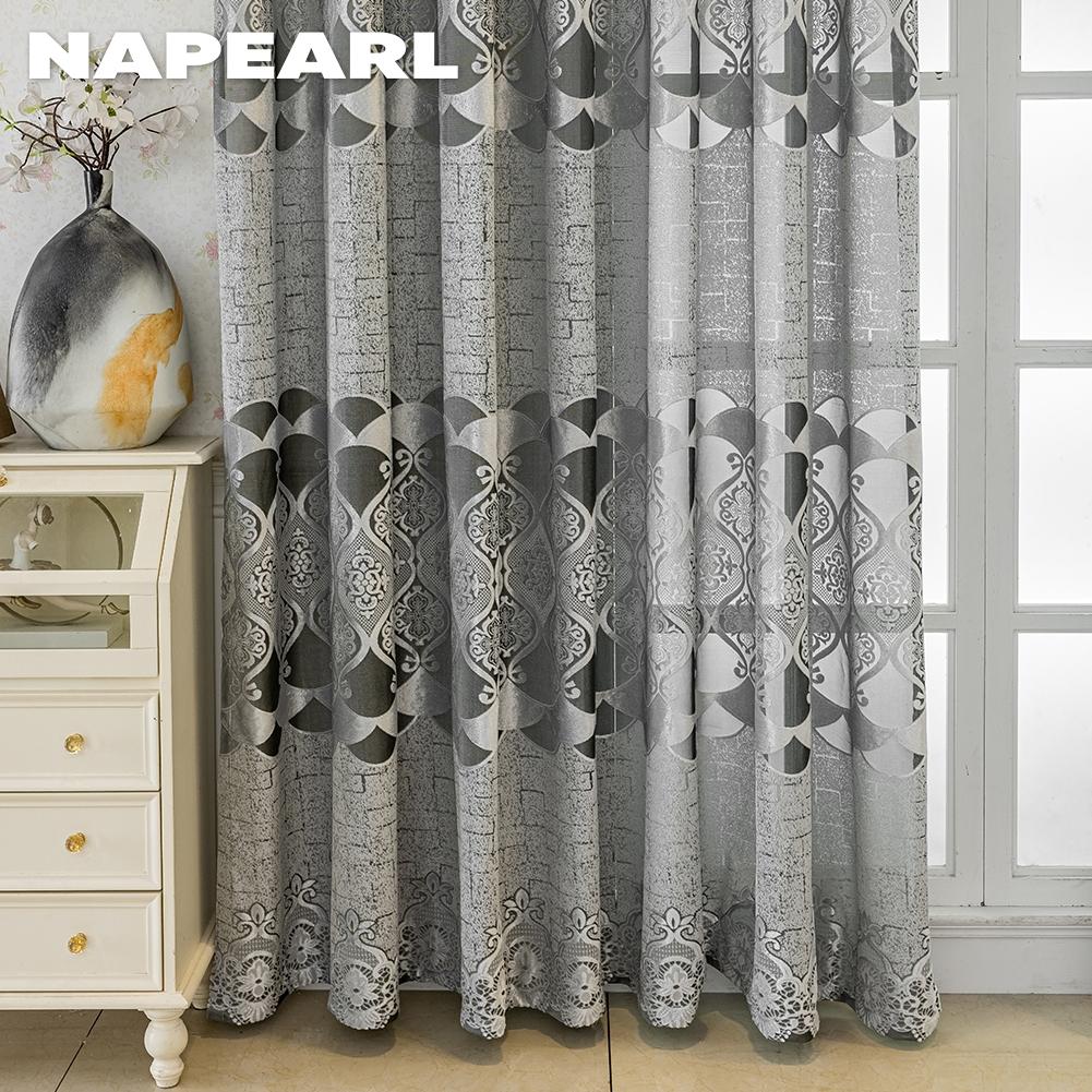 1PC NAPEARL 40-70% Blackout Advanced Luxury European Hollow Jacquard Curtains Available In Multiple Colors for Living Room Bedroom Home Decor
