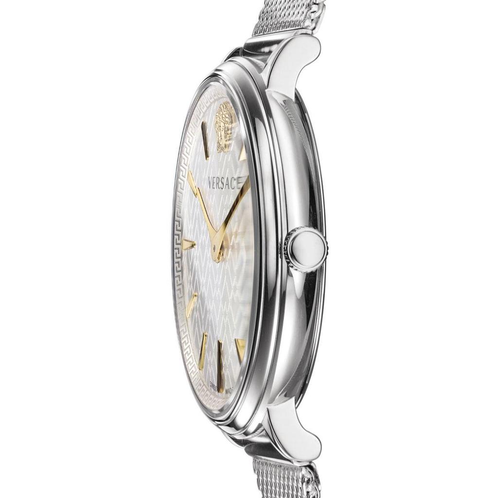 Versace VE8100519 V-Circle Silberfarbene 38-mm-Damenuhr