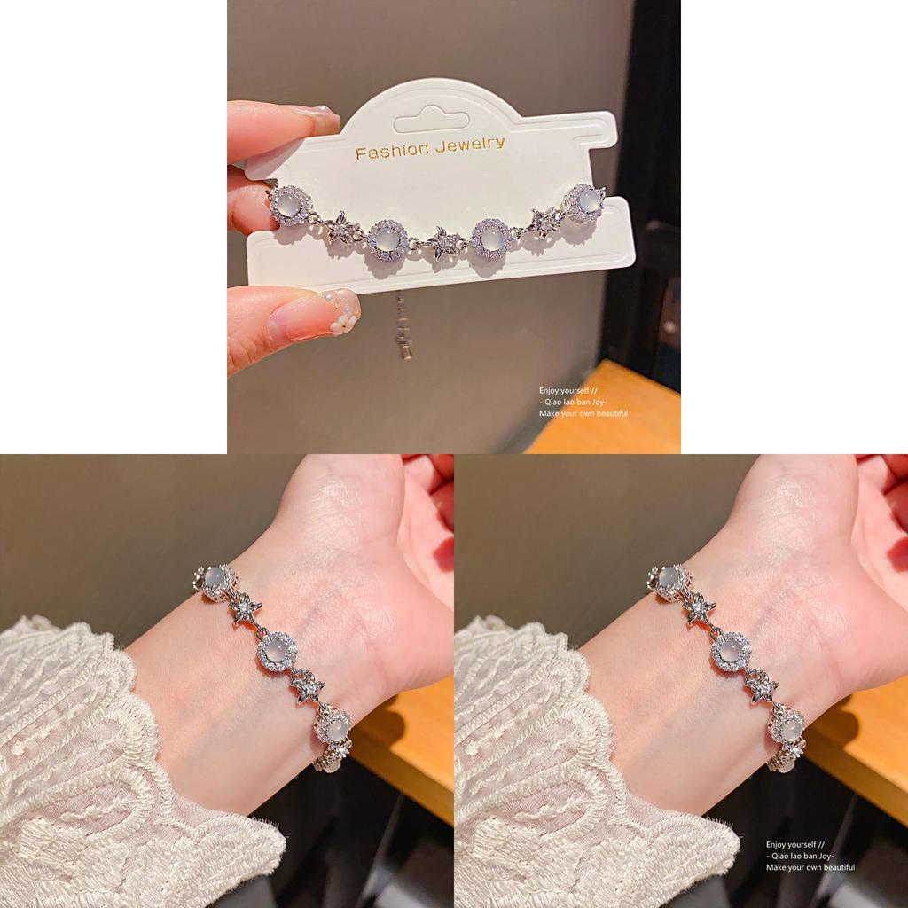 Geometric Flower Crystal Bracelet For Women Elegant Floral Jewelry Gift For Spring