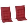 Set of 2 Cushions for Sun Lounger, Water-Repellent, Lounger Cushion for Garden Lounger, Padded Cushion 50x116x5 Cm, Wine Red