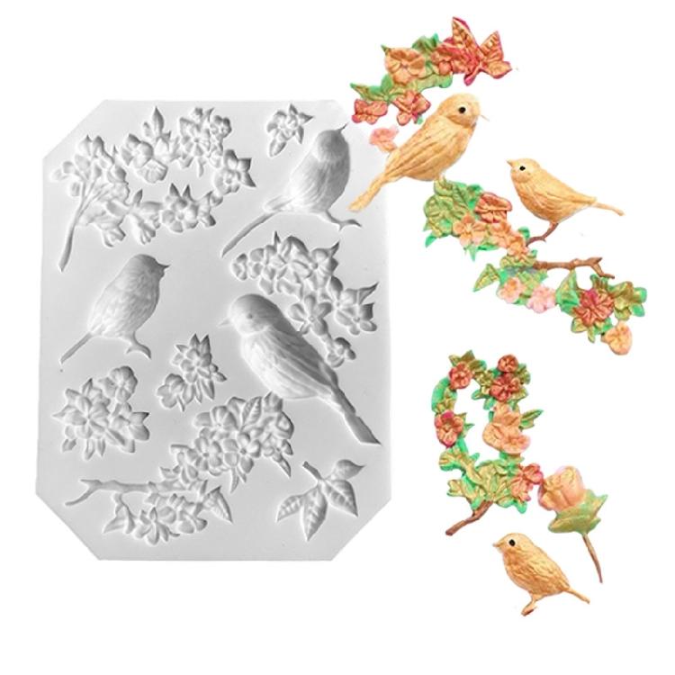 Fondant Cake Decorating Molds Silicone Molds Butterfly Flower Bird Chocolate Molds Holiday Dessert Cake Baking Tool