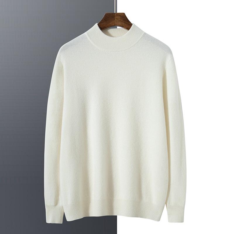 New cashmere sweater men's semi-turtleneck pure cashmere sweater men's loose bottoming cashmere knitted sweater