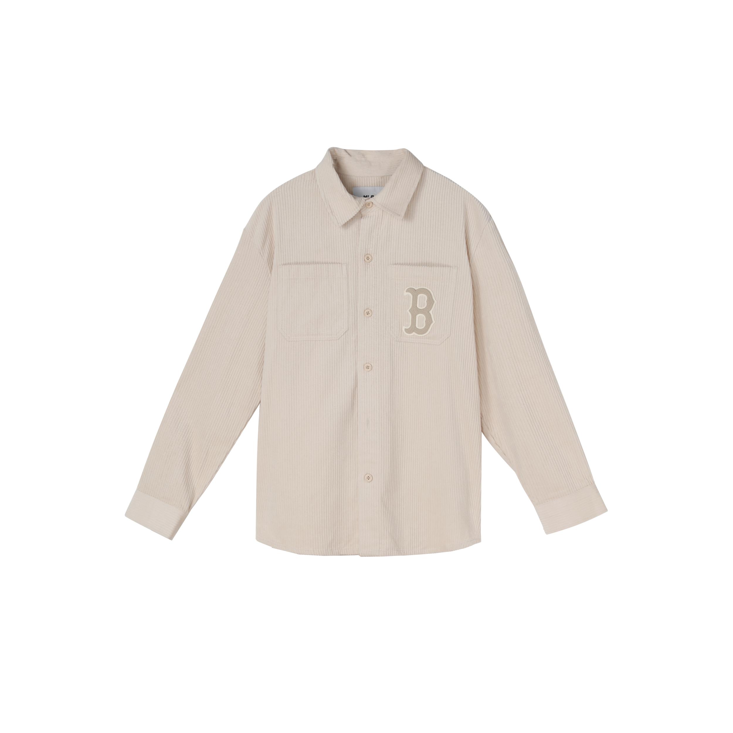 MLB Shirts Unisex Ecru Lapel Moderate Shirt 3AWSB0226-43BGL L