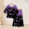 Women Plus Size White Two Piece Set Round Neck Flared Half Sleeve Printed Top Long Skirt