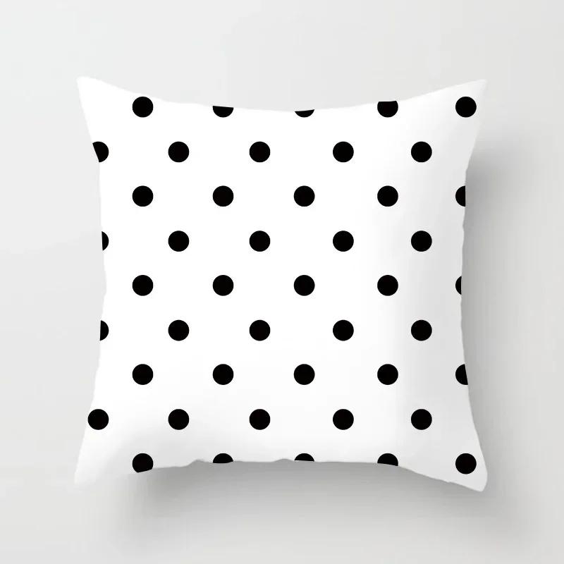 VIKAMA Minimalist Black White Cushion Cover Aesthetic Geometric Print Sofa Pillow Cover Living Room Car Soft Home Decor