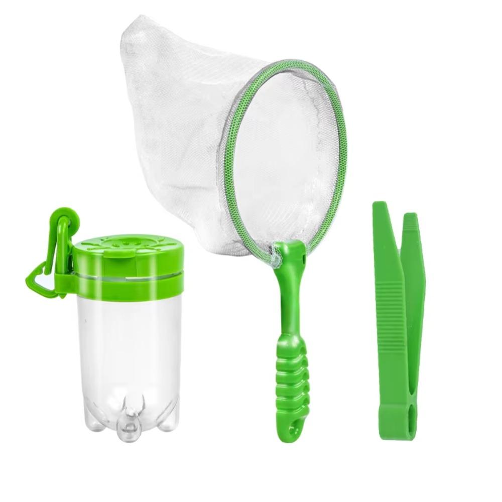 

Clip Toy Outdoor Adventure Set Male Jar Insect Cage Collector Natural Exploration зелёный
