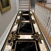 Luxury Black Gold Frame Home Long Corridor Carpet Non-slip Stairway Rug European Hotel Lobby Passageway Runner Customizable Mats