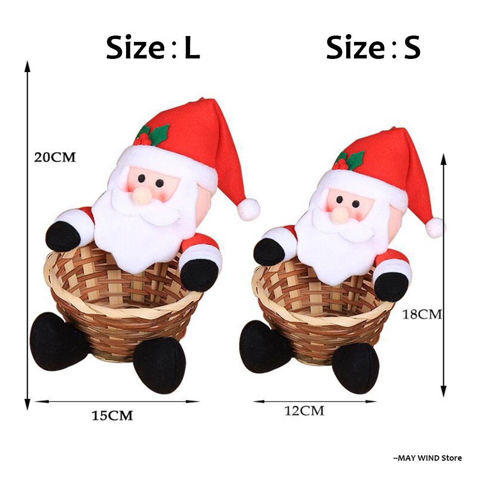 Christmas Home Table Decoration Elk Snowman Santa Claus Candy Basket Food Rack Kids Gift Navidad 2025 New Year Home Party Decors