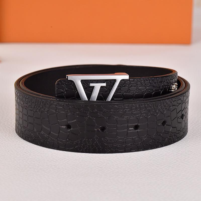 Herren Jugend Gürtel aus echtem Leder mit Karomuster und glatter Schnalle - Stilvoller Rindsleder Hüftgürtel für trendige Looks