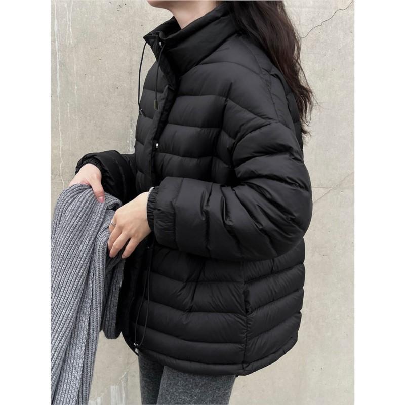 Johnature Koreanische 90% Weiße Entendaunen Warme Jacke Für Damen Winter Kordelzug Taille Kurze Mäntel