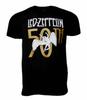 Offizielles Led Zeppelin 50. Jubiläum Gold Unisex Schwarz T-Shirt Led Zeppelin Tee