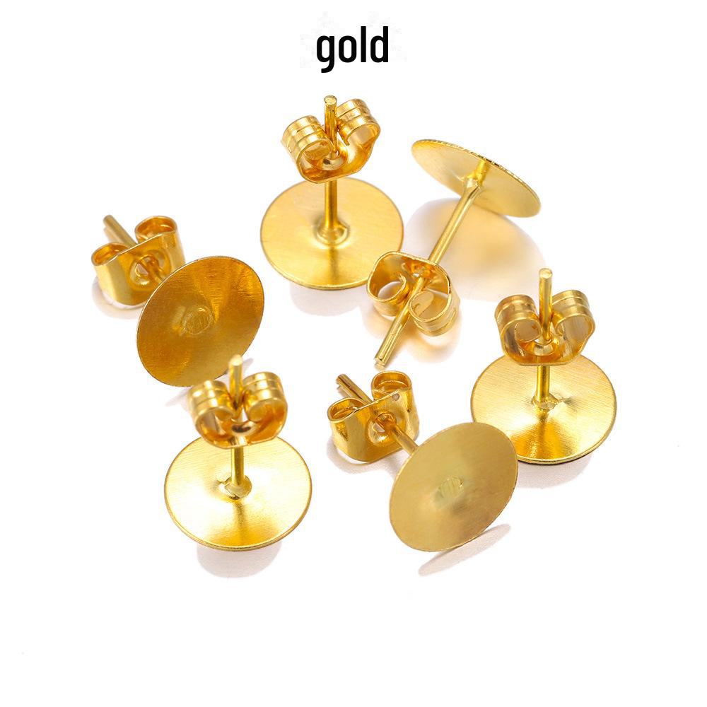 

DIY ювелирные аксессуары: Пятицветные железные серьги с плоскими головками и дизайном в виде бабочек 4mm, 100 sets/pack золотой