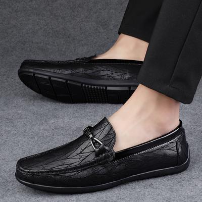 Neue Luxus-Herrenschuhe von Top-Qualität Echte Leder-Slipper Flache Rutschfeste Herrenschuhe Lässige Mokassins im britischen Stil Büroschuhe