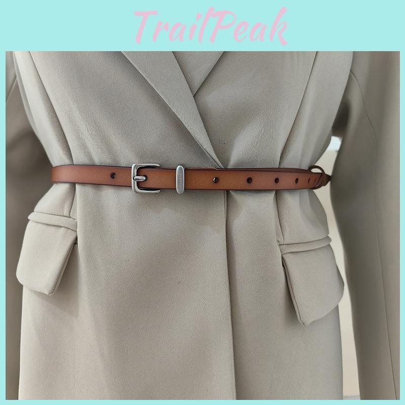 Slim Leather Genuine Belt Women With Alloy Pin Closure For Fashionable Use Daily