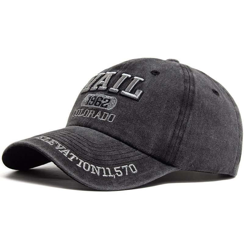 Embroidered baseball cap men washed cotton do old denim cap women
