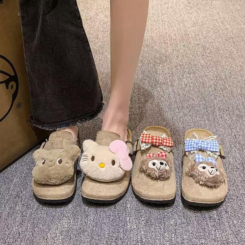 New cute cartoon soft bottom versatile bag head slippers, little fairy wear cool slippers outside