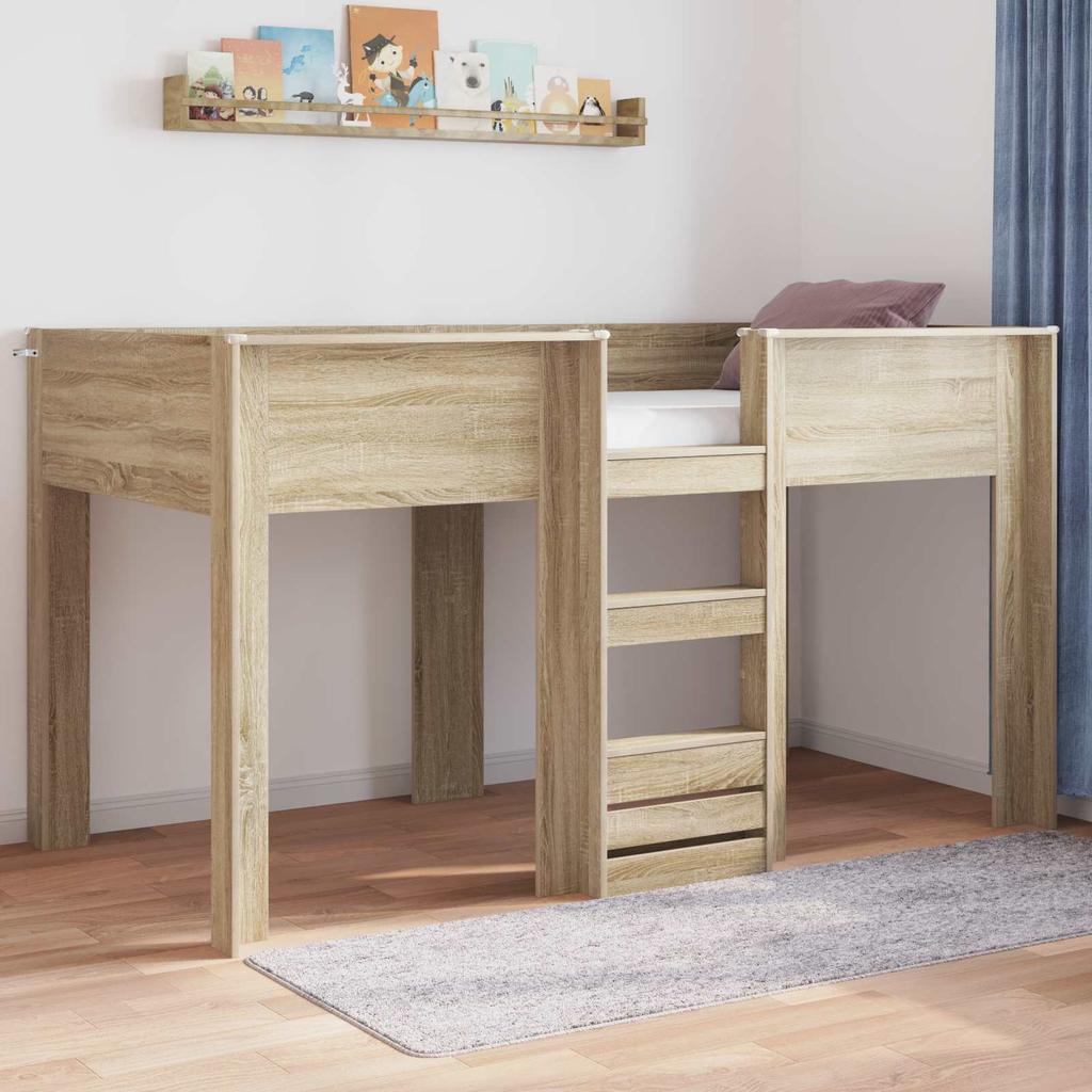 Bunk Bed for Kids Sonoma Oak Finish 90 x 190 cm Particleboard