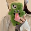 Cute Plush Magnetic Tongue-Sticking Little Monster Phone Case For iPhone 15 14 11 12 13 Pro Max Creative Anti-Drop Phone Cover