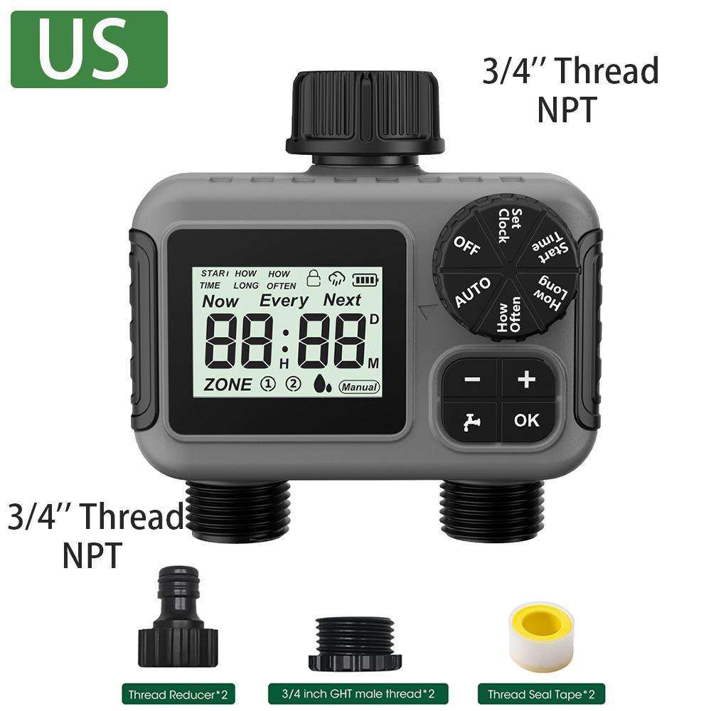 Mini Automatic Watering System Irrigation Timer IPX5 Waterproof Rain Delay Garden Water Controller LCD Display Sprinkler Timer