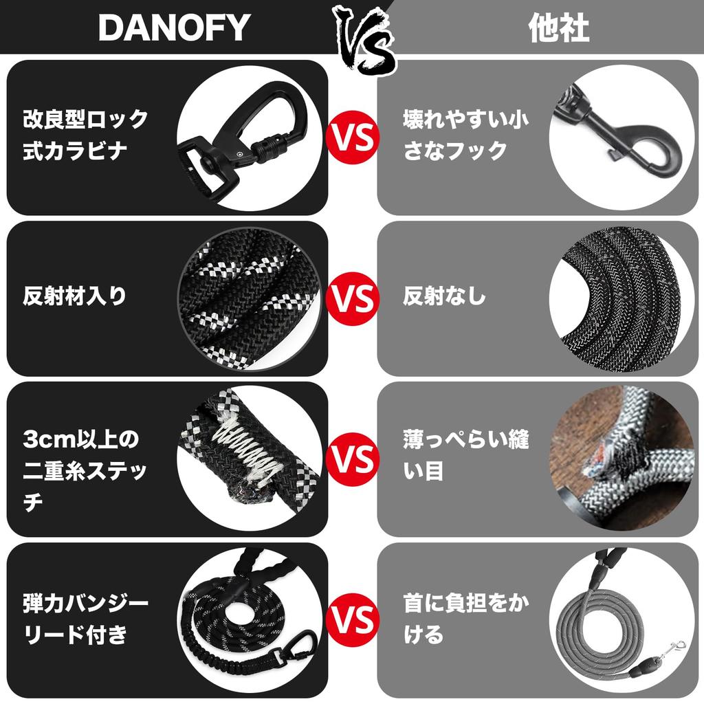 DANOFY Dog Lead Long Lead Dog Lead 30m Long Round Rope for Medium and Large Dogs Reflective Lightweight Durable Easy to Hold Sponge Handle with
