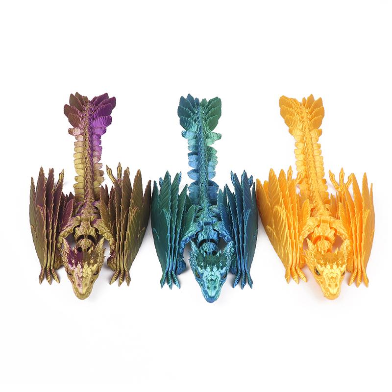 Gefiederter Wyvern Drache 3D gedruckter Drache Beweglicher Drache Drache 3D gedrucktes Spielzeug Desktop Haustier