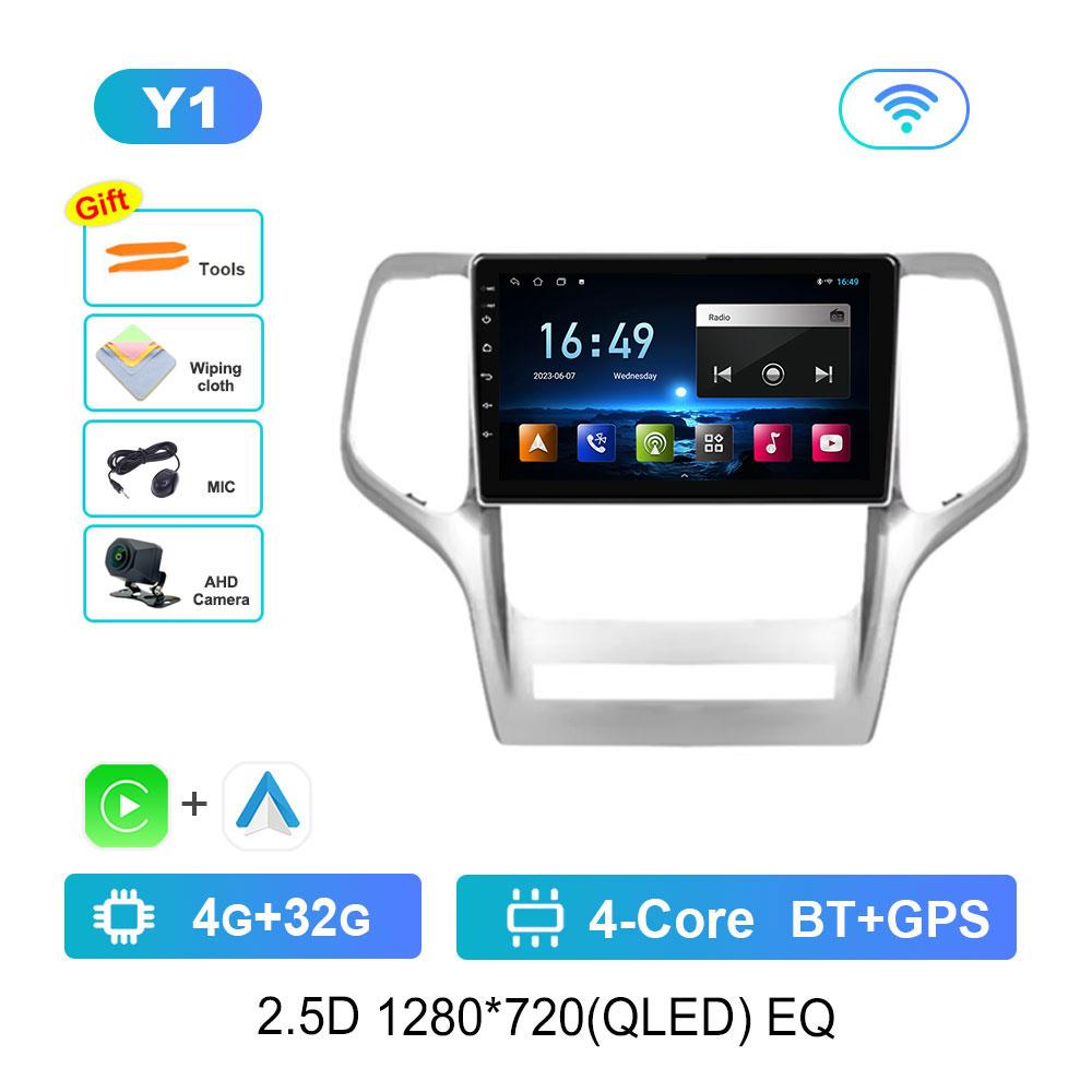 Bluetooth WiFi GPS Navigation Android System for Jeep Grand Cherokee 2008 - 2013 QLED Screen Car Radio Multimedia Player 4G