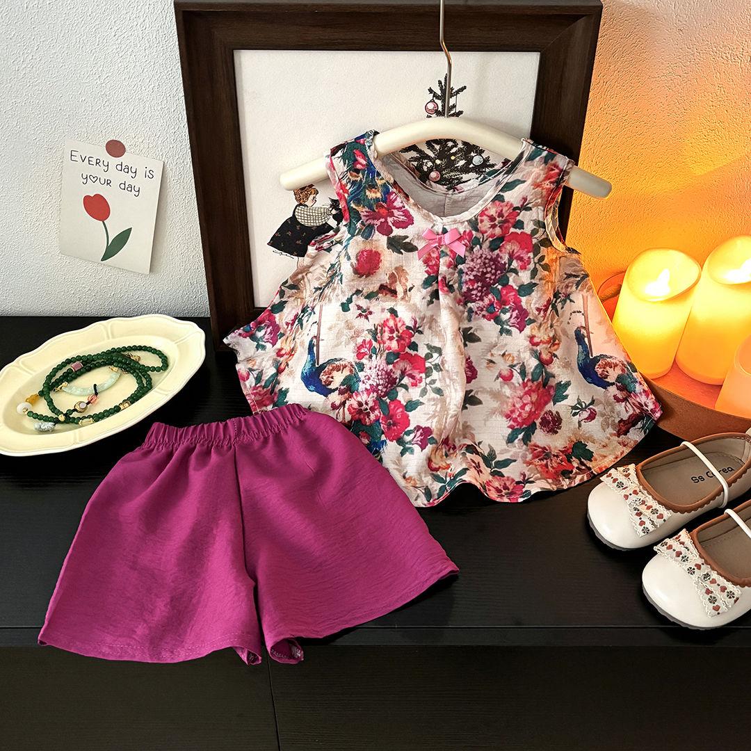 

Летняя одежда для девочек. Детские комплекты. Одежда для малышей. Летние стили. Комплект верхней одежды из двух частей. 150