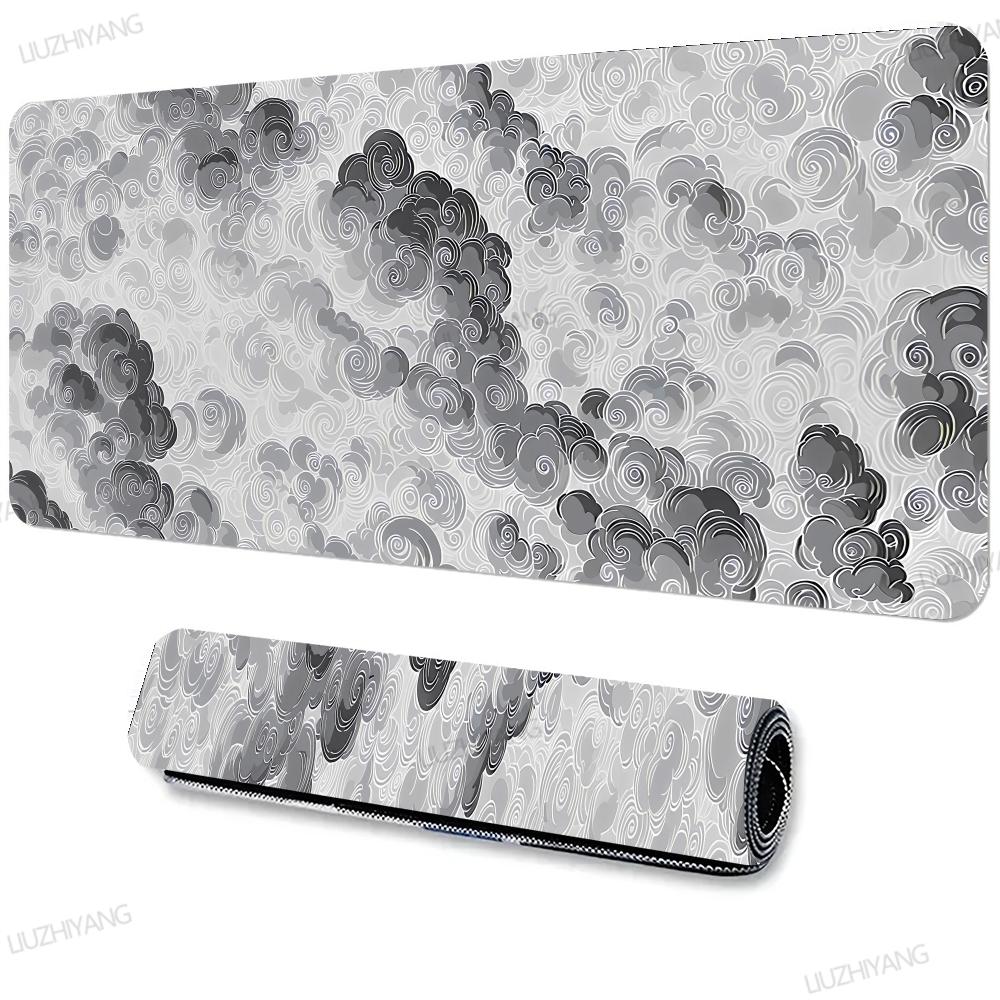 Japanese Clouds Mouse Pad Rubber Anti-slip Gaming Desk Mat XXL Gaming Office Desk Mat With Stitched Edge Keyboard Long Mousepads