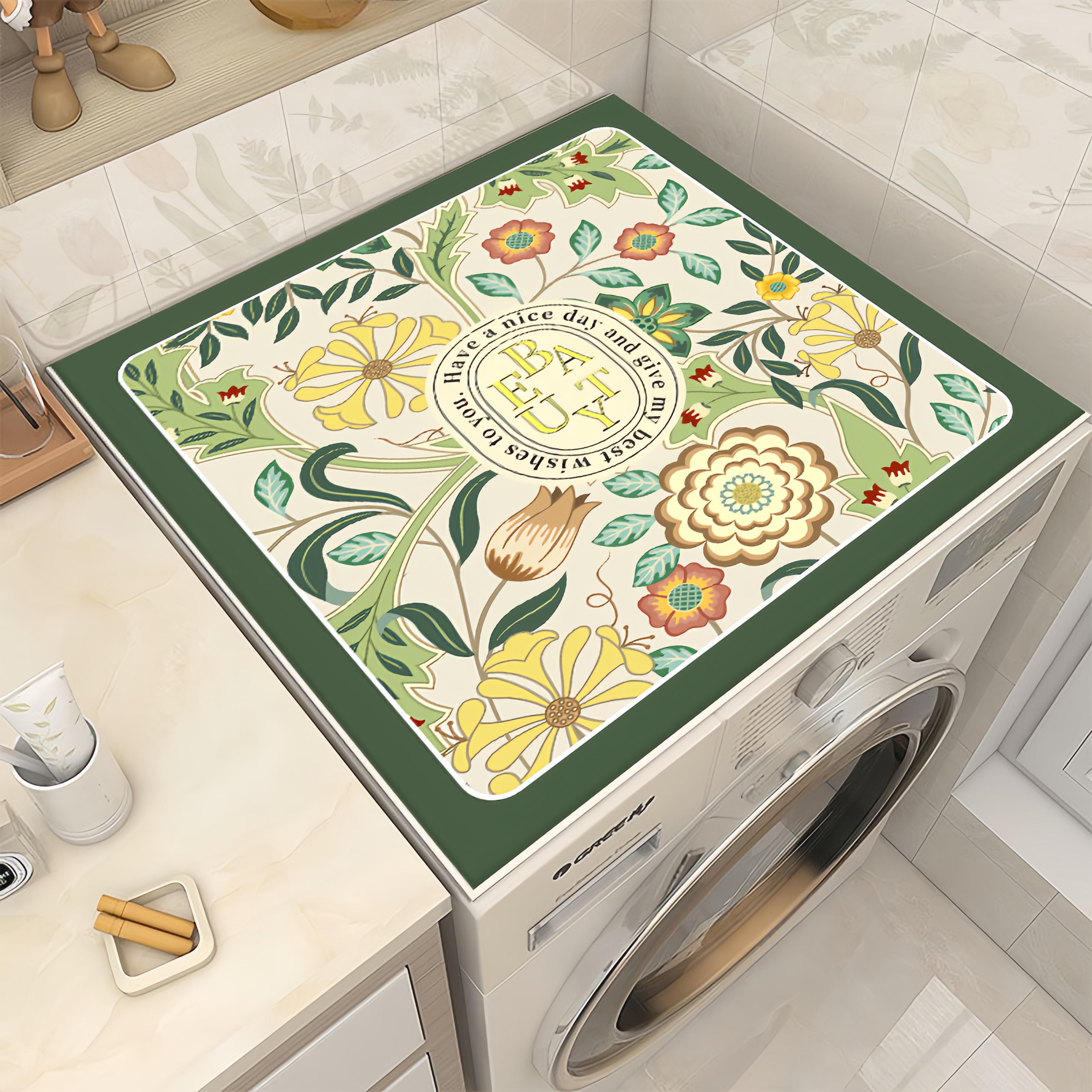 

Пылезащитный коврик для стиральных машин Нескользящий коврик для столешниц холодильников Защита от солнца для бытовой техники Чехол для стиральной машины с принтом Абсорбирующий коврик для стола 60cm×60cm