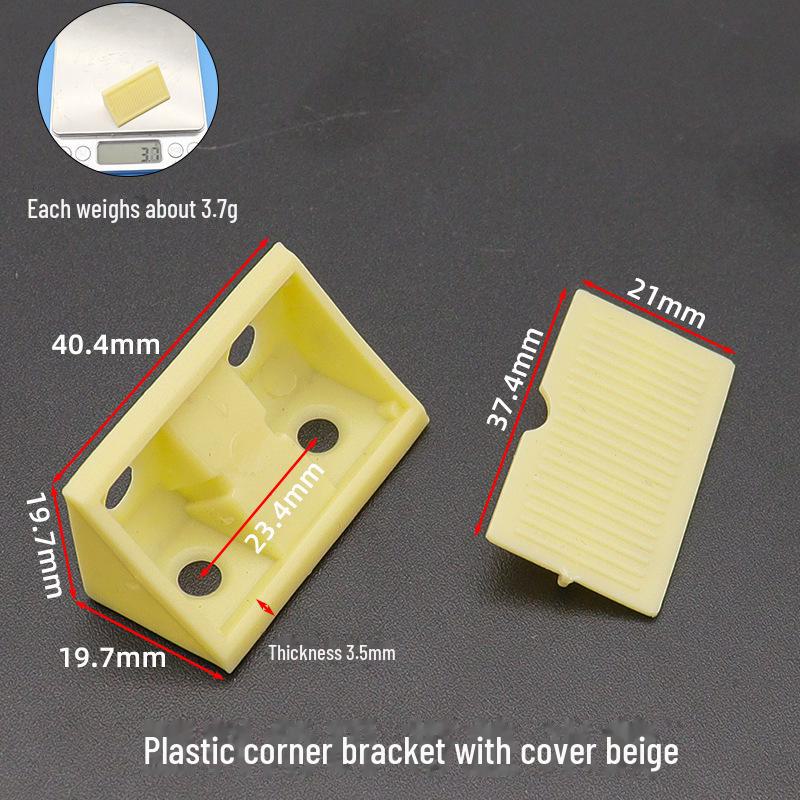 Verdickte L-förmige Eckhalterung aus Kunststoff zur 90°-Unterstützung von Schränken und Kleiderschränken