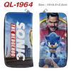 Sonic PU Zip Long Wallet Anime Hedgehog Handbag Clutch Card Holder Coin Purse Blue 1pcs
