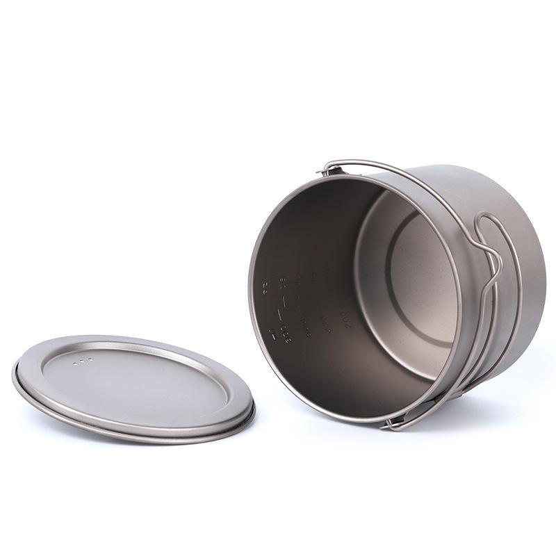 900ml Lightweight Outdoor Camping Cookware Set Hiking Travel Steel Cup Titanium Pot Mug