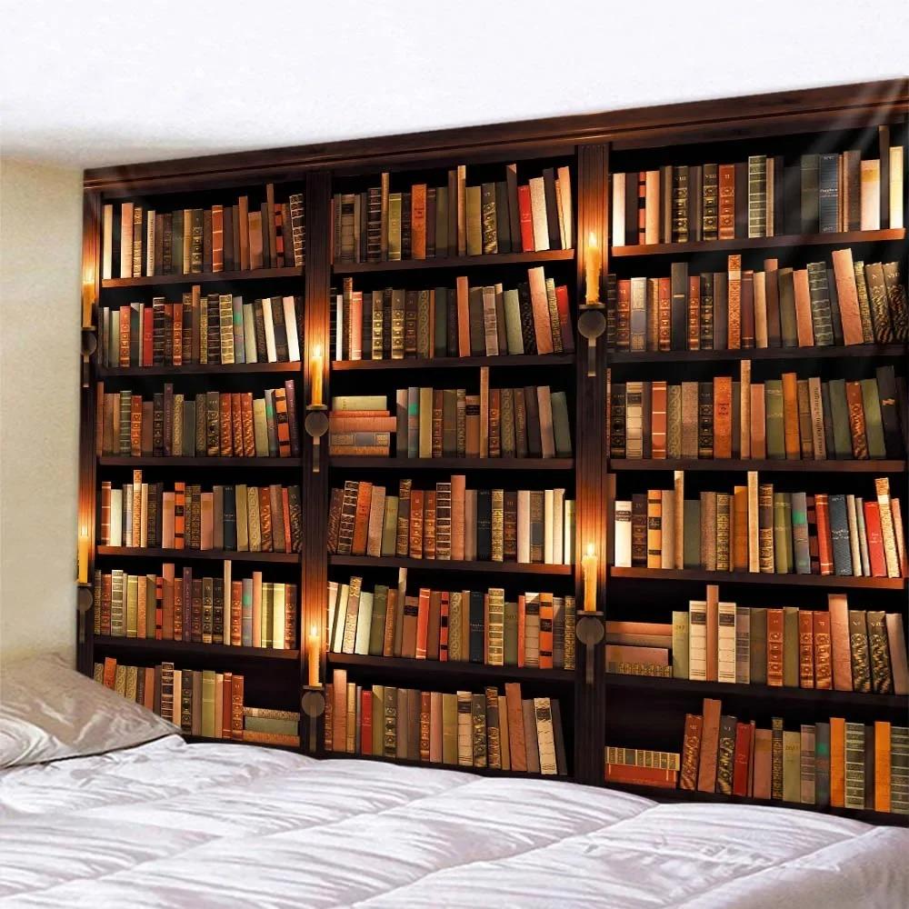 

Винтажный узор книжной полки, декоративный гобелен, декор для дома, стены, офиса, гостиной, гобелен 230x180cm