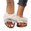 Ladies' casual and fashionable flat bottomed rhinestone bow one line slippers, lightweight cloth surface slippers for wearing outside