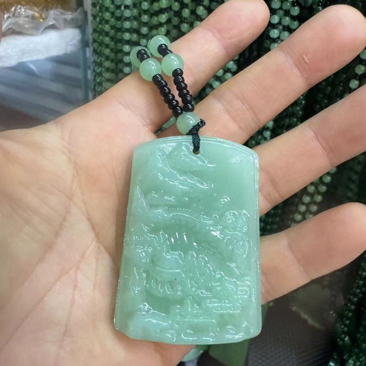 Imitace aventurínu Svetrový náhrdelník - Design zelí Guanyin od značek Wu Shi a Dragon & Phoenix