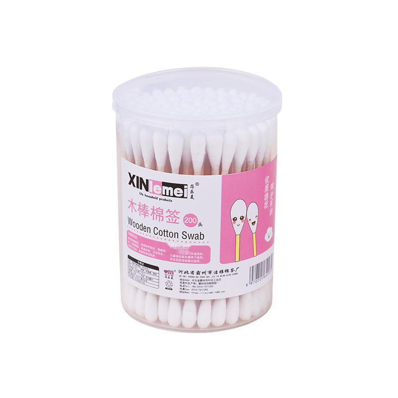

Цилиндрические двухсторонние деревянные ватные палочки - 500 шт. для чистки ушей и удаления макияжа