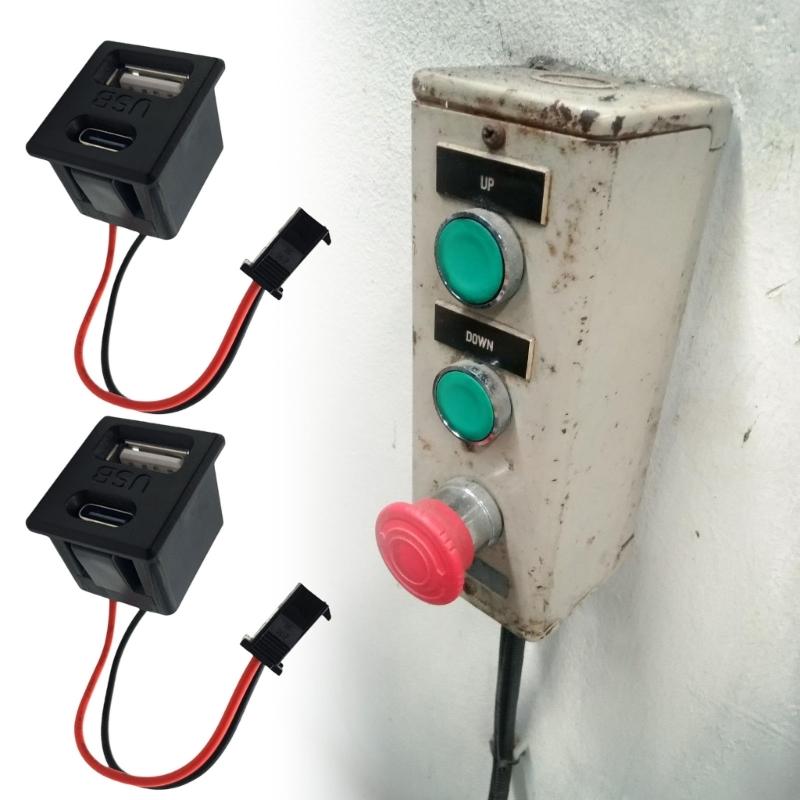 Pack Of 3 Snap In Power Outlet With Integrated USB And Type C Port For Efficient Multiple Device Charging