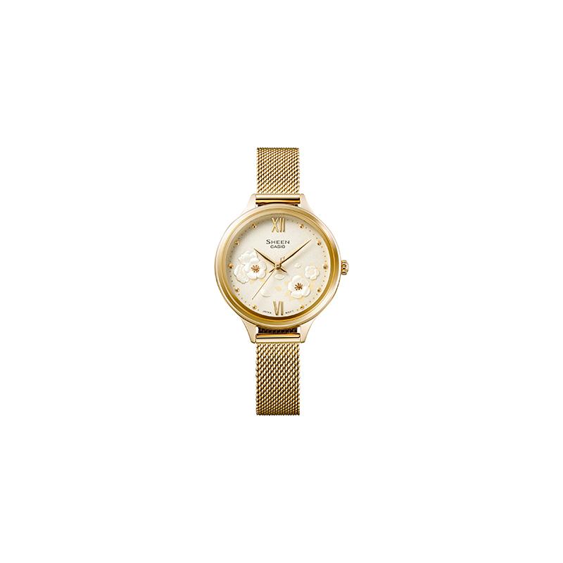 Casio SHEEN Deer Eats Grass and Flowers Three-dimensional Dial Sapphire Glass Mirror Elegant and Refined Quartz Movement Japanese and SHE-4551GM-9AUPR