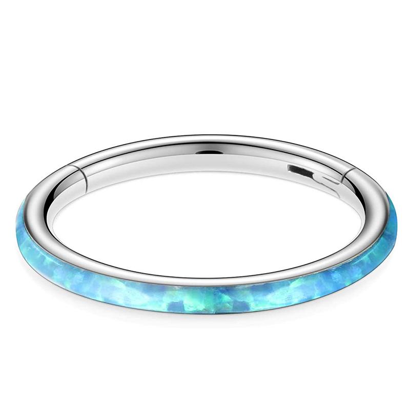 Neuer Stahl Septum Piercing Nasenring 8-10mm Opal Scharnier Segment Clicker Ohrknorpel Ohrringe Helix Lippenpiercing Körperschmuck