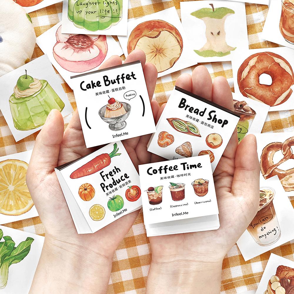 100sheets Delicious Collection Series Kawaii Ins Cute Food Mini Message Notes DIY Scrapbooking Materials Aesthetic Craft Paper
