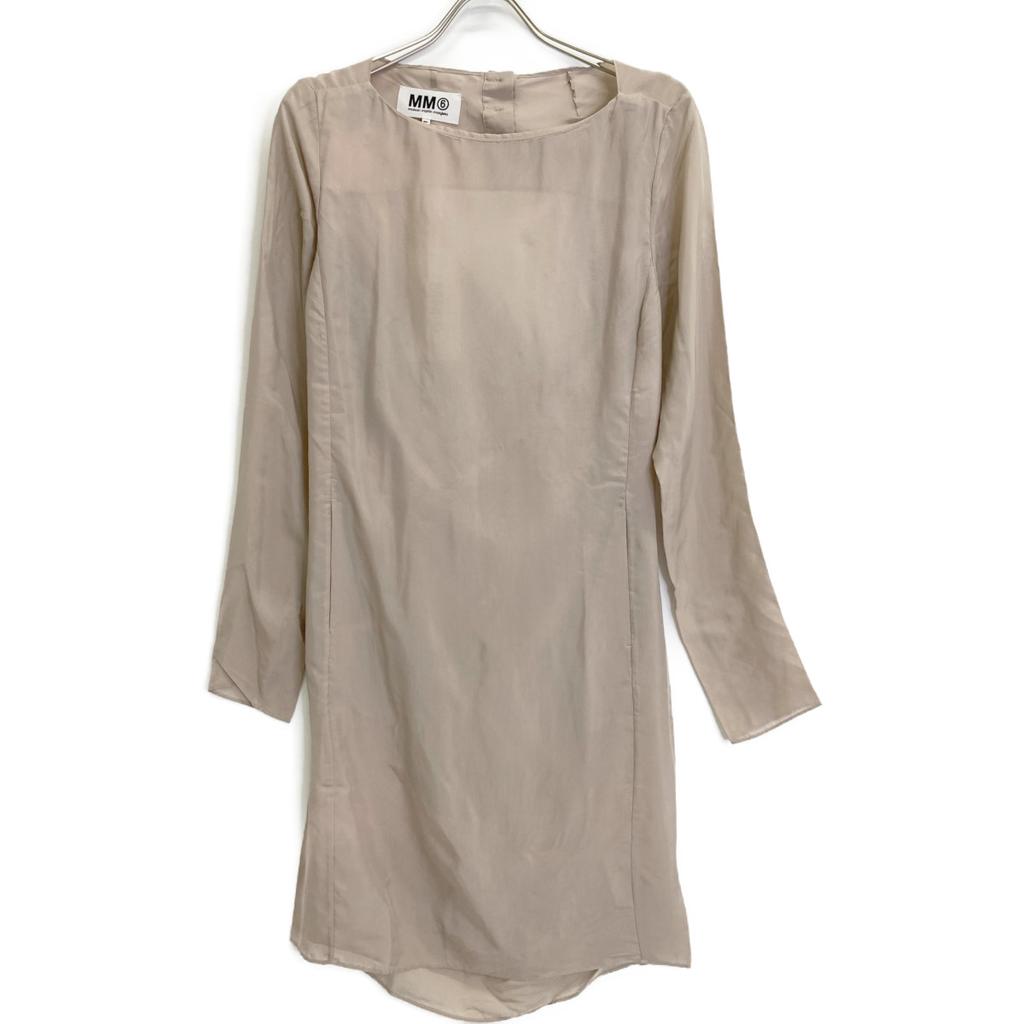 MM6 12Stainless Steel S32CT0363 Backless Cupra One Piece Dress Dress 40 beigeUsed