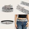 Womens Belt With Butterfly Buckle And Lace Decor For Casual Fashion