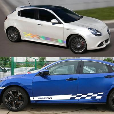 Car Side Skirt Vinyl Film Stickers For Alfa Romeo Giulietta Racing Sport Graphics Automobile Decals Auto SUV Tuning Accessories