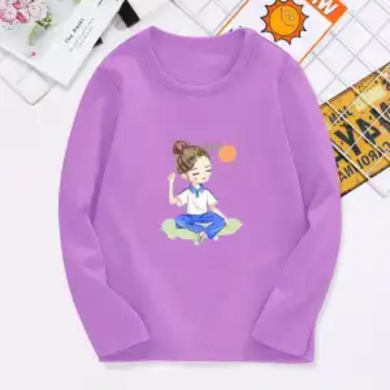 Kinder Meisjes Shirt Schattig Longsleeve T-shirt Vrije Tijd Cartoon Ronde Hals Shirt Tops