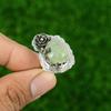 Natural Moss Prehnite Promise Birthday Flower Ring Jewelry 925 Sterling Silver