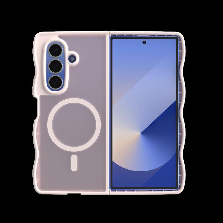 Применимо к Samsung ZFold7 волновой магнитный чехол для мобильного телефона zflip7 скин матовый всесторонний противоударный складной защитный чехол samsung z fold7 серебряный