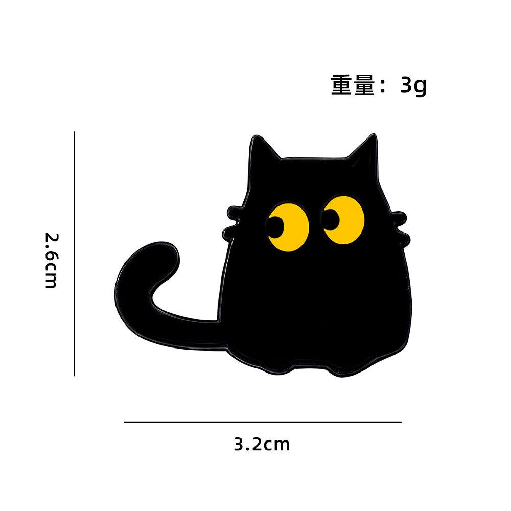 New Little Black Cat Brooch Creative Cute Funny Cartoon Pin Black Cat Badge Clothes Backpack Decoration