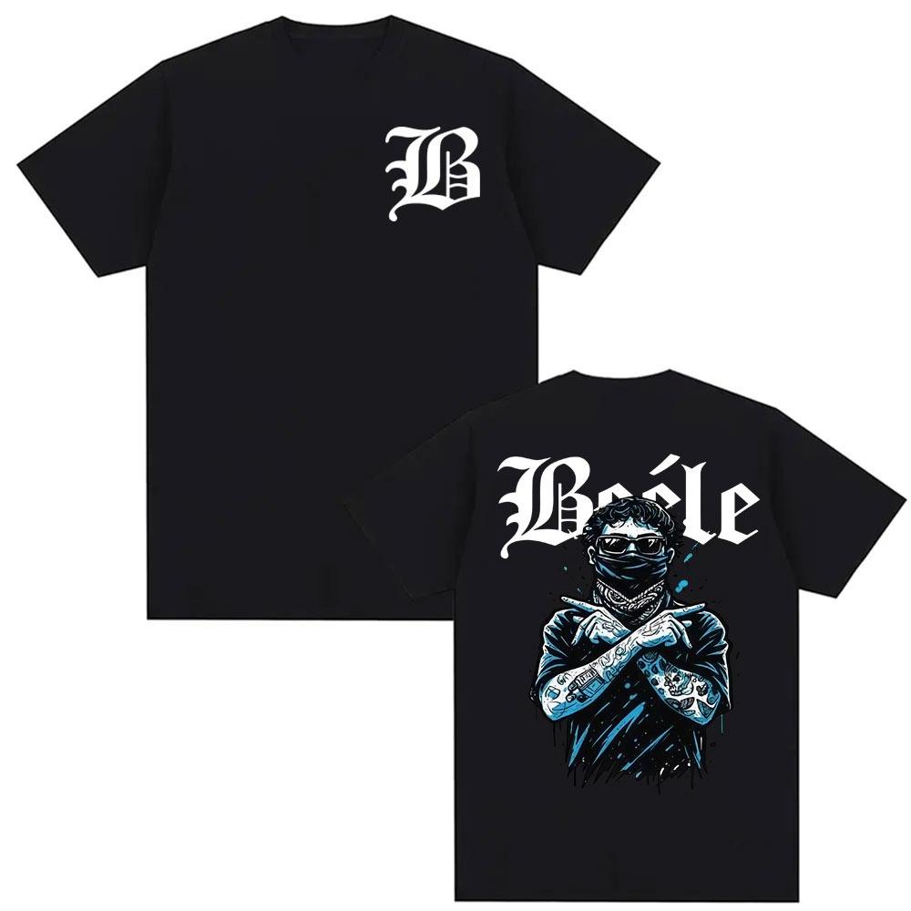 Rapper Beele Borondos Album Tour Print Tshirt for Men and Women Harajuku Fashion 2026 Spring summer new Pure Cotton Tshirt