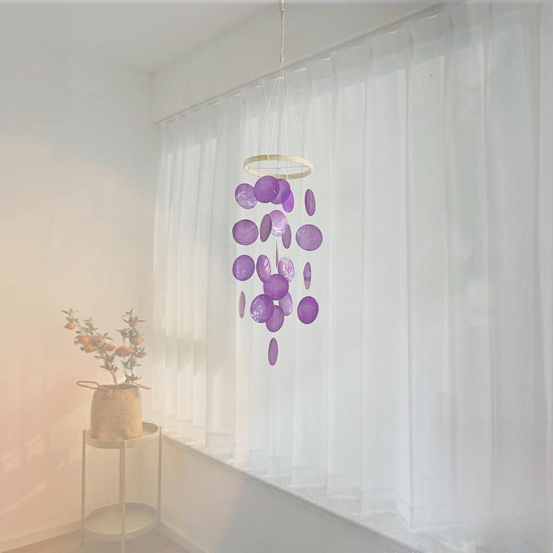 Dzwonki wietrzne w stylu INS z naturalnej muszli – dekoracja pokoju dziecięcego i sypialni, mała zawieszka, rekwizyt do fotografii, prezent urodzinowy.