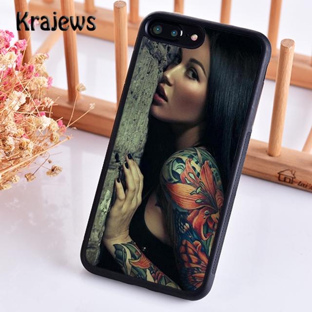 Krajews Sexy Sleeve Tattoo Girl Phone Case Cover For iPhone 17 Air 16 15 14 plus 12 13 pro max coque Fundas